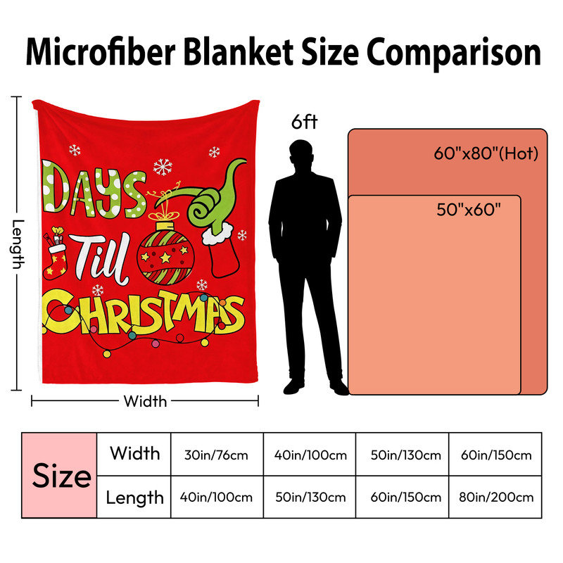 Couverture polaire en flanelle JYK pour Noël, légère, respirante, douce et chaude en microfibre pelucheuse, 76 x 102 cm, Jours avant Noël