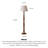 French Vintage-Style Solid Wood & Fabric Floor Lamp