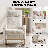Solid Wood Rocking Chair With High Back & Side Pocket And Footrest, Teddy Upholstered, Nursery Glider For Living Room, Bedroom, Or Nursery-1050767748