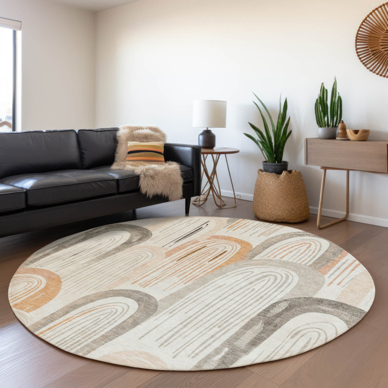 Machine Washable Indoor/Outdoor Claudian ACN1591 Ivory Rug