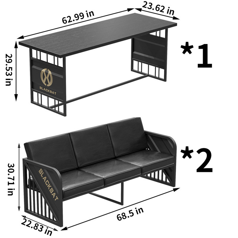 Ensemble de salle à manger rectangulaire L 62,99 po x l 23,62 po Katylyn