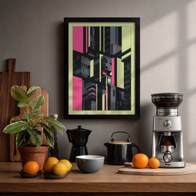 Fragmented City Industrial - Framed Print