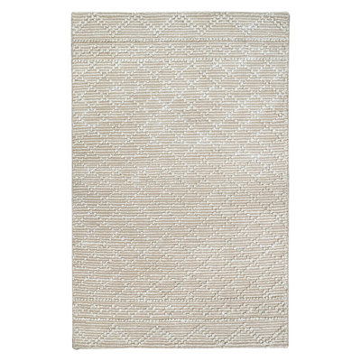 Mica Textured Jute Rug / Beige and Ivory and Woven Rugs for Living Room and Bedroom for Farmhouse Decor