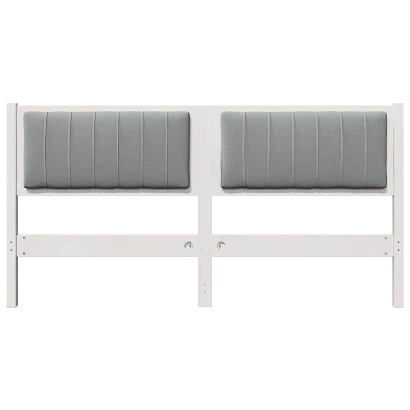 Solid Wood Headboard, UK King - DE 150 x 200 cm, Light Grey, White