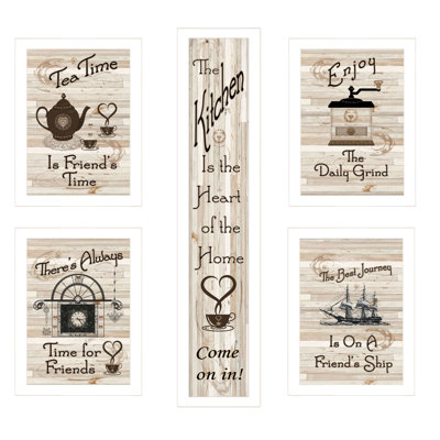 «Kitchen Friendship Collection», vignette 5 pièces par Millwork Engineering, cadre blanc