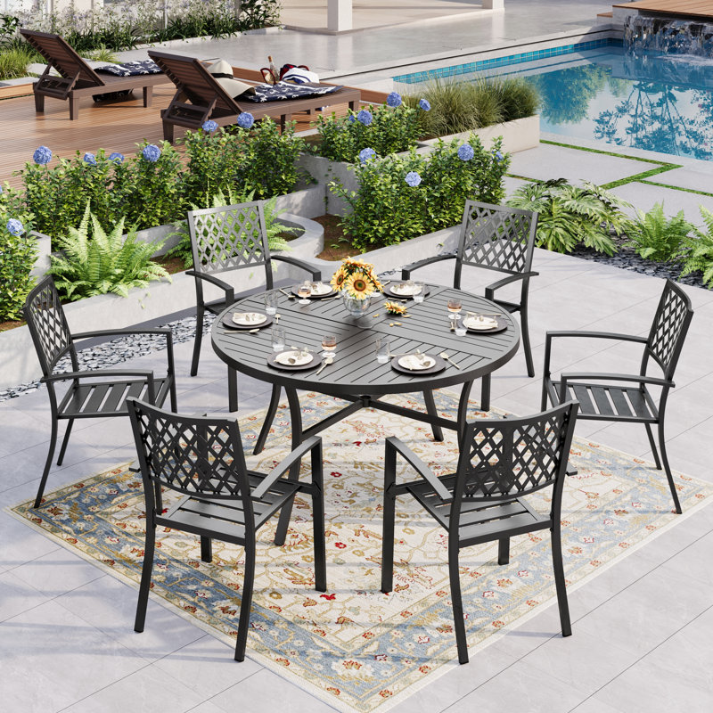 Cadeja Metal Round Patio Dining Set