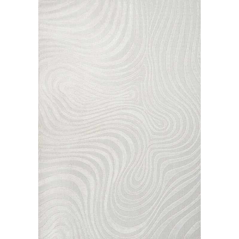 Tapis rayé crème / ivoire Maribo, Rectangle 11 pi 10 po x 18 pi
