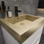Meuble-lavabo mural blanc brillant 24 po avec lavabo en acier doré Lux