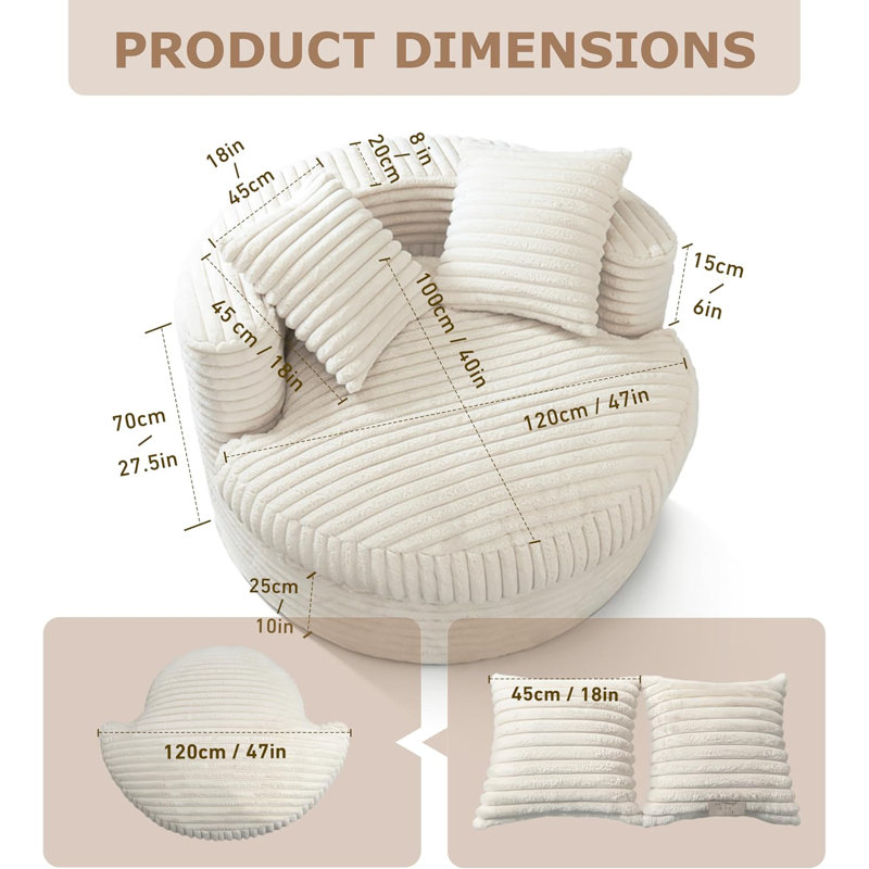 Round Chaise Lounge Sofa , Lounge Chair