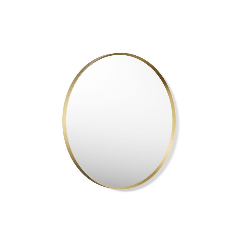 Miroir de salle de bain Essential, Doré brossé moderne, H 28 po x l 28 po x P 1,38 po