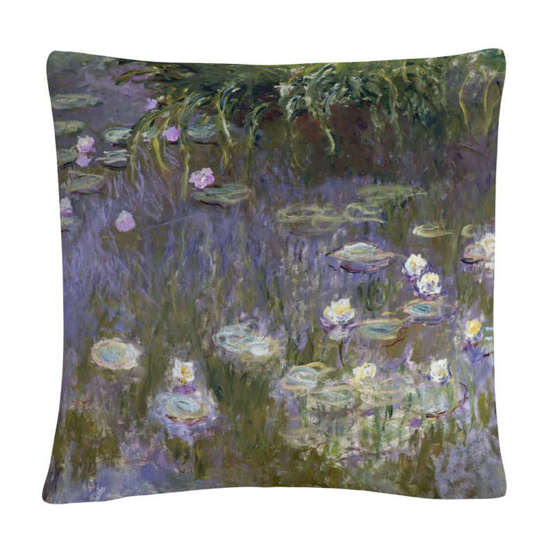Monet Water Lilies 16" Square Polyester Throw Pillow