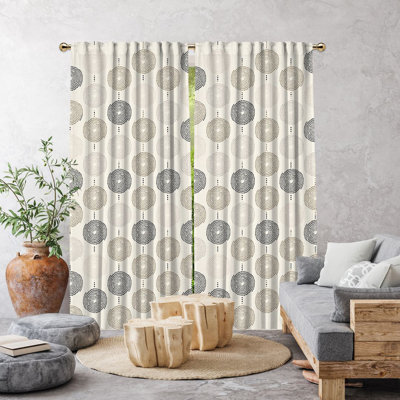 Spiral-Patterned Bohemian Single Panel Curtain