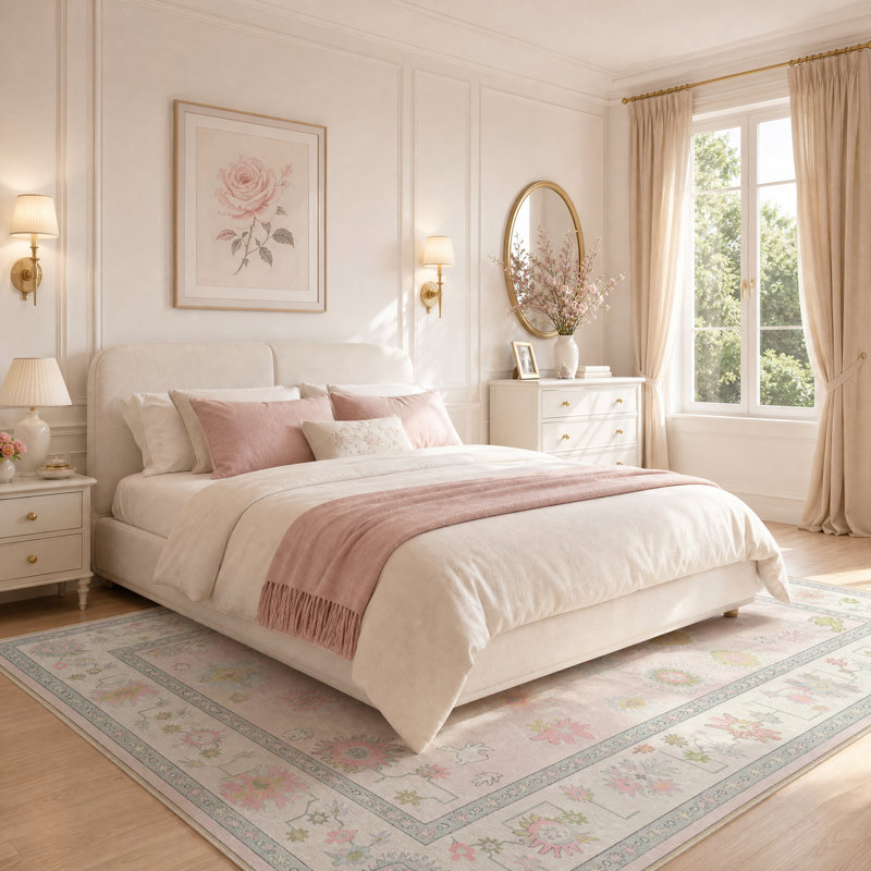 Area Rug, Rectangle 8' x 10', Pink