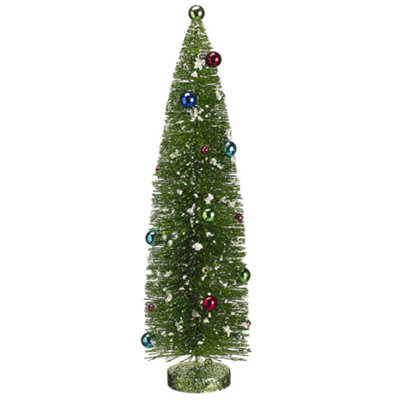 Arbre de Noël artificiel 18 "avec flocons de pinceau en flocons pré-décorés 18" - non éclairé