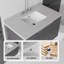 Meuble-lavabo de 91 cm (36 po) avec lavabo en céramique, comptoir et dosseret en marbre reconstitué, armoire de rangement suspendue en contreplaqué avec portes à fermeture amortie, gris-133433943