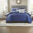 Complete 8 Piece Bedding Sets, Polyester Seersucker Blue King Home