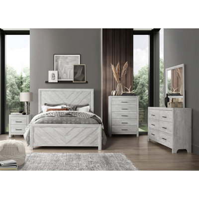 5PC Modern Style Storage Bedroom Set Made With Wood