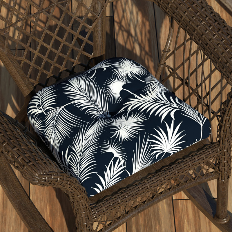 Outdoor 5'' Dining Chair Seat Cushion, Black Polyester