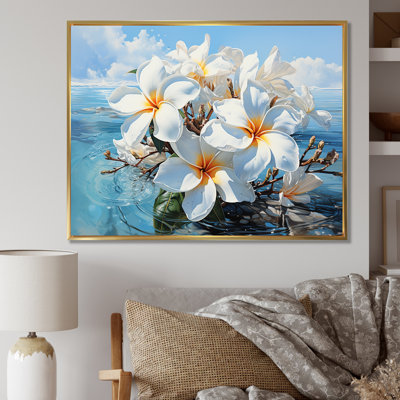 Golden Plumeria Radiance Flowers II sur toile