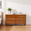 Commode double à 6 tiroirs en bois massif de style Mid-Century moderne 59,1 po Ing Abraham