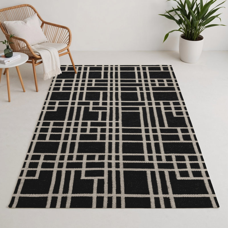 Trellis Gray Indoor and Outdoor Area Rug, Rectangle 3' x 5'