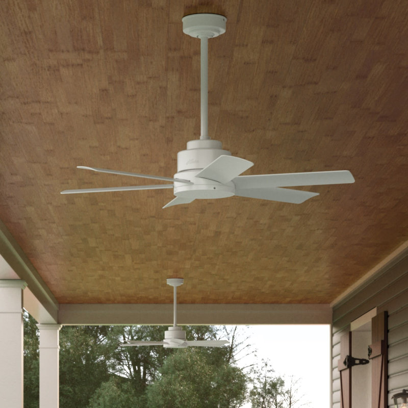 44" Kennicott 6 - Blade Modern Outdoor / Indoor Ceiling Fan with Wall Control, Fresh White