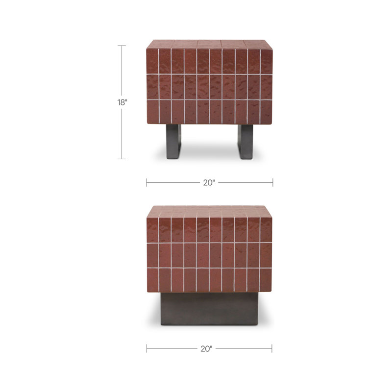 Farren Outdoor Side Table Brown, Brown