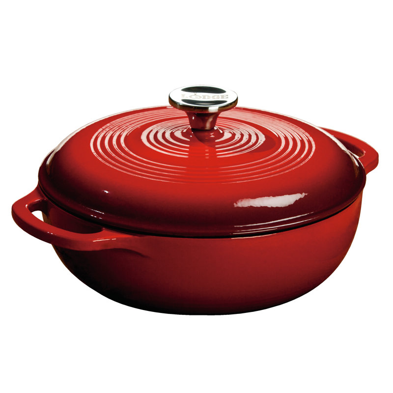 Red Enameled Cast Iron 3 Qt Dutch Oven