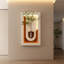 Décoration murale réglable en grès à 3 couleurs DEL avec plantes vertes simulées - sculpture d'art 3D, vase en verre, bandes lumineuses télécommandées pour le salon, la chambre à coucher, le couloir