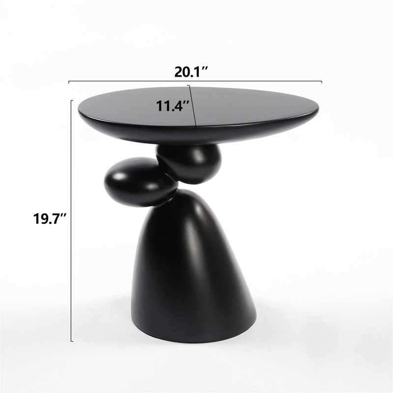 Table de bout Lucky Stone, Noir