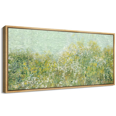 Vibrant Wildflower " Lush Summer Garden Blooming Trees Antique Retro Colorful Bedroom Extra Large Wall Decor " Print