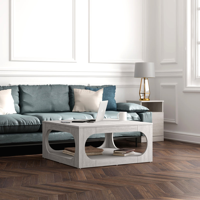 Inniss Square Coffee Table, Dusty Gray Oak