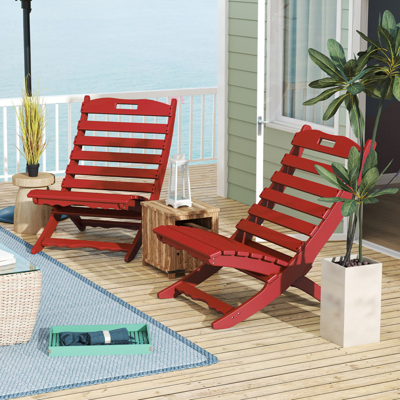 Ensemble de 2 chaises Adirondack pliantes pour l'extérieur (ensemble de 2), Blanc