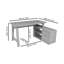 Bureau en L avec armoire de rangement ACE de 59,05 po ACE