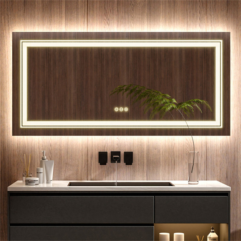 Ashawnti LED Illuminated Bathroom Mirror with Fog-Free Touch Sensor, 80cm H x 160cm W