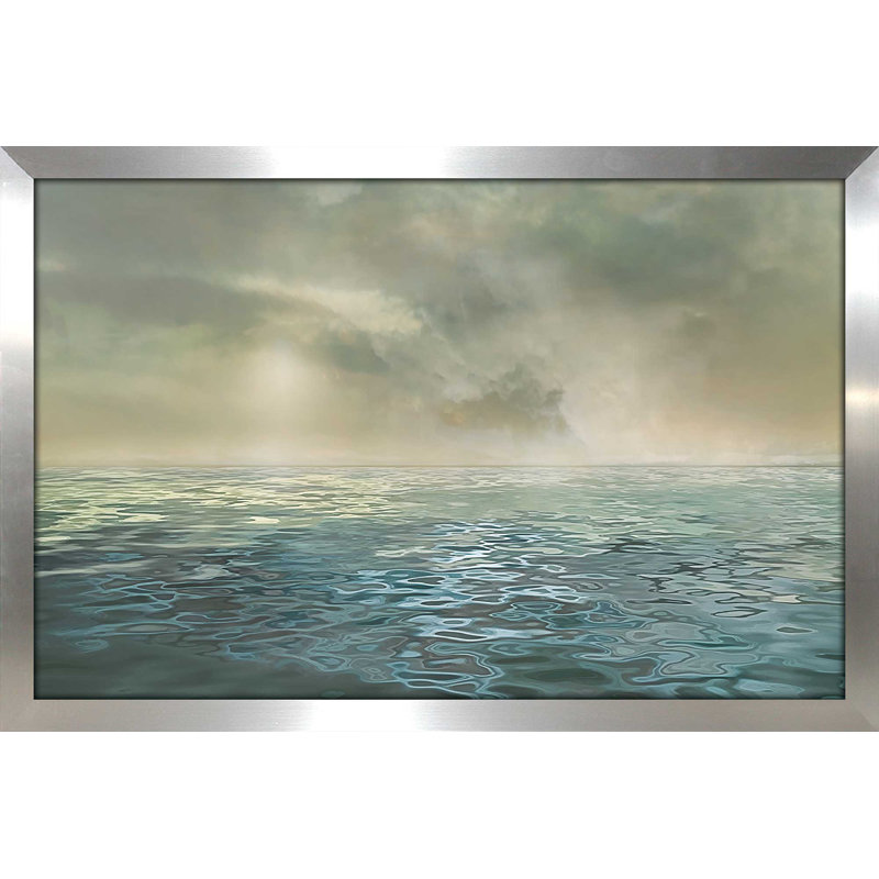 « brumey matinée », reproduction de peinture à l’acrylique encadrée, H 21,5 po x l 27,5 po x P 0,75 po