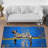 Floral Blue and Cream Non Woven Soft Type Printed Rug Ideal for Enhancing Any Living Space-128731726