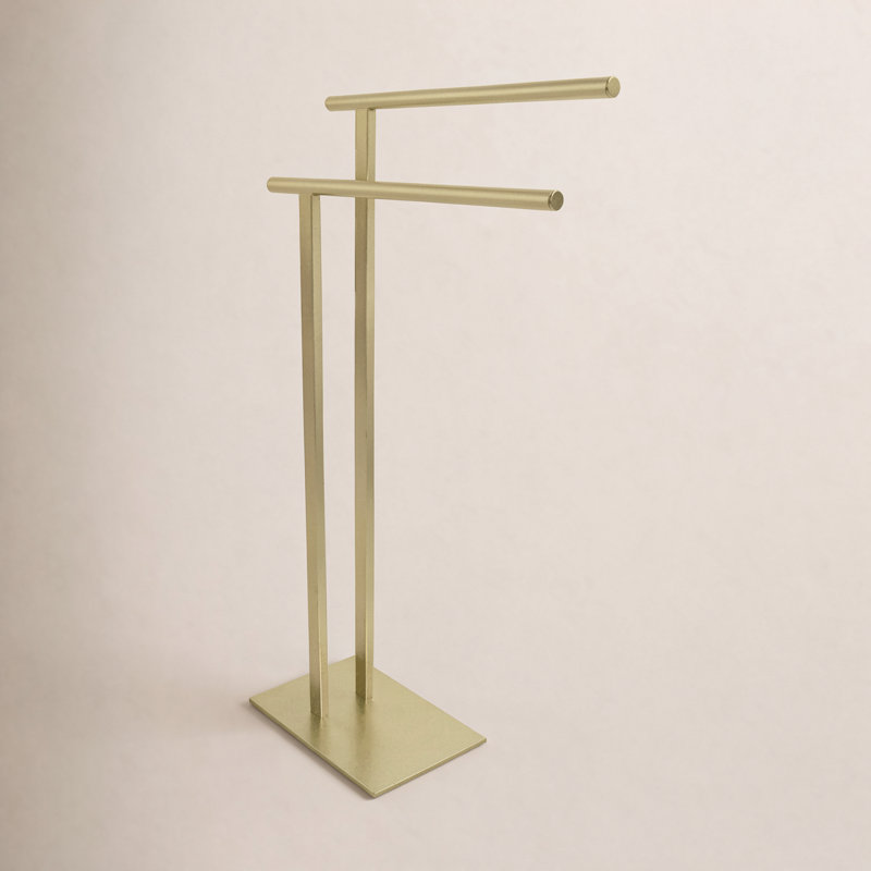 Kingston Brass Edenscape Freestanding Dual Towel Rack, Satin Brass