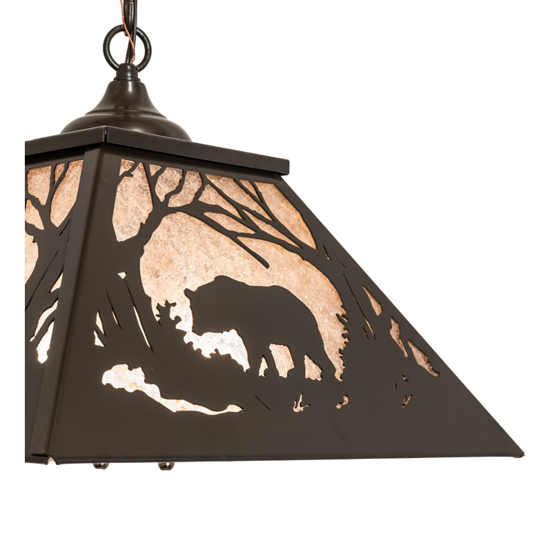 Luminaire suspendu unique en bronze à 2 lumières Adyen