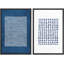 Bleu marine, blanc, collage géométrique à pois, images murales de forme abstraite, art moderne, bureau nordique - ensemble de 2 reproductions sur toile flottante-98554036-98554037