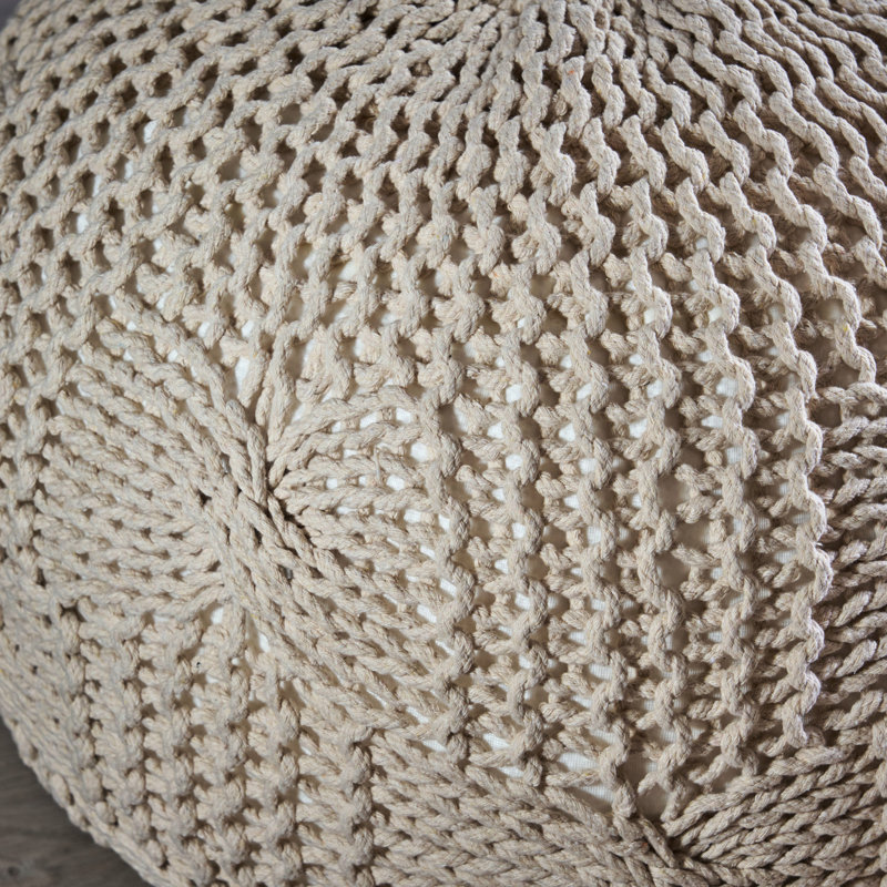 Pouf rond en coton Bordeaux