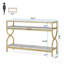 Faux Marble Sofa Table,3-Tier Bedside Table,Console Table,Foyer Table