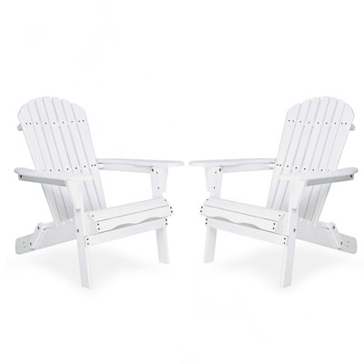 Ensemble de 2 chaises Adirondack pliantes pour l'extérieur et méridienne