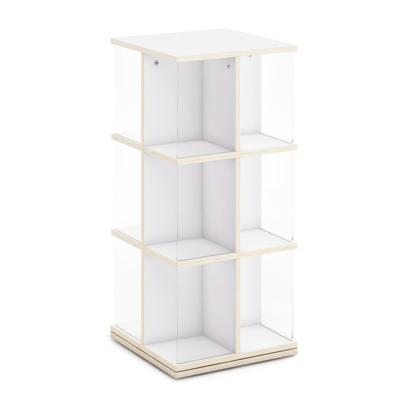 White Rotating Kids' Bookshelf with Acrylic Shelves