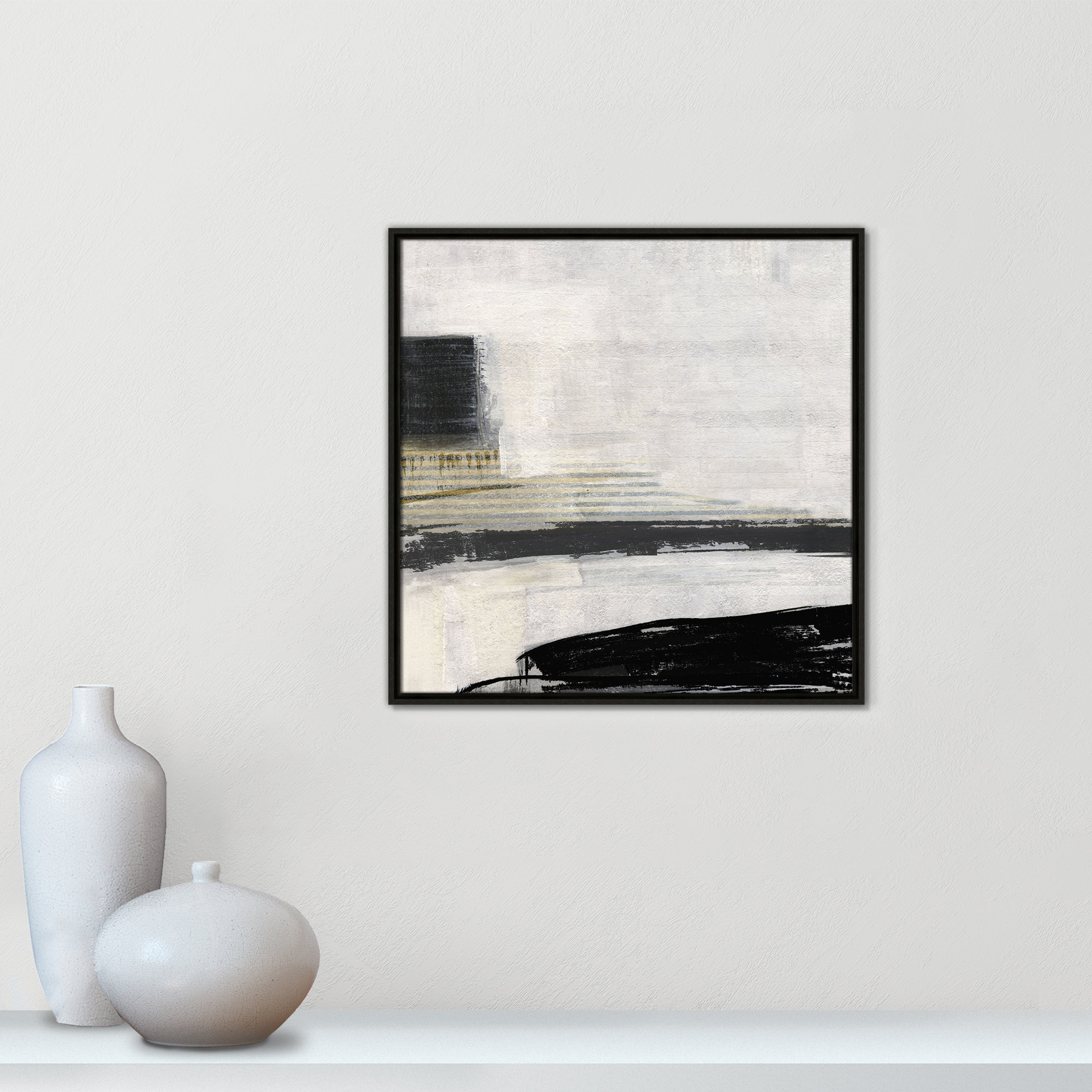La Bande I Print by Sally Swatland, 25.5" H x 25.5" W, Espresso