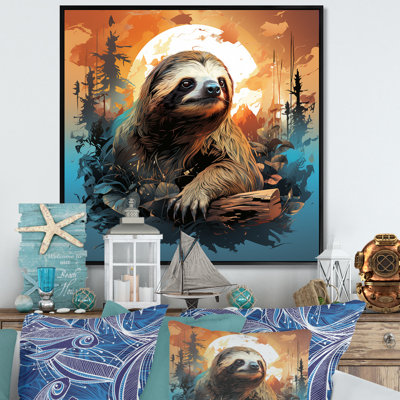 The Serenity Of Sloth At Sunset IV - Sloth Wall Art
