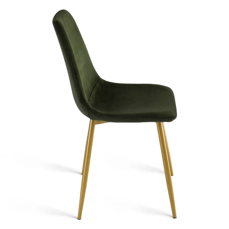 Chaise d'appoint en velours Heffron, Vert sauge