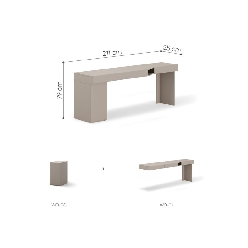Armoire Desk, Left Hand Return