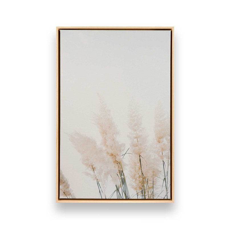 Impression sur toile Pampas Whisper, Cadre américain en érable flottant, H 18,75 po x l 12,75 po x P 1,75 po