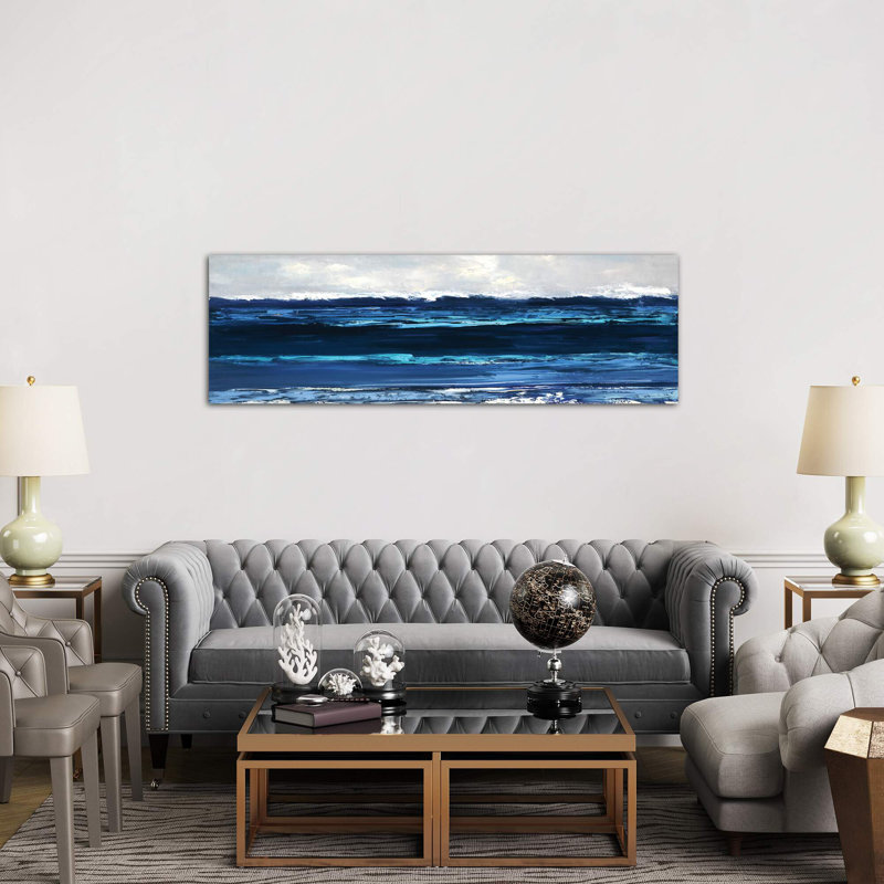 Summer Surf by Sally Swatland - Wrapped Canvas Panoramic Painting, 30.48 cm H x 91.44 cm W x 1.91 cm D
